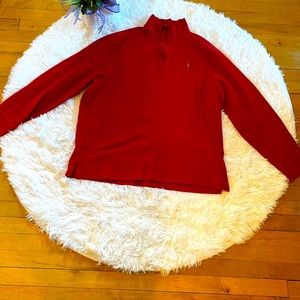 Polo Ralph Lauren pull over XL estate rib 3/4 zip red light weight comfy